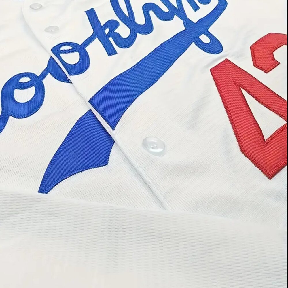 Los Angeles Brooklyn Dodgers #42 Jackie Robinson Baseball Jersey WHITE - Picture 4 of 8